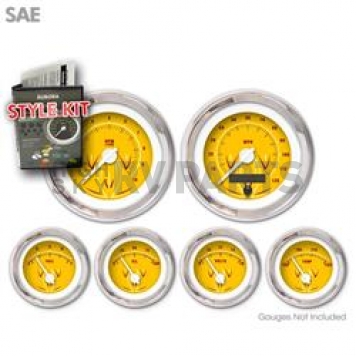 Aurora Instuments Gauge Face Overlay - Fiber Yellow Daytime Color/ Red Letter Color - 2099