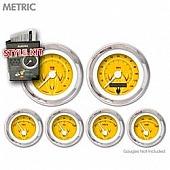Aurora Instuments Gauge Face Overlay - Fiber Yellow Daytime Color/ Red Letter Color - 5730