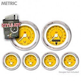 Aurora Instuments Gauge Face Overlay - Fiber Yellow Daytime Color/ Red Letter Color - 5730