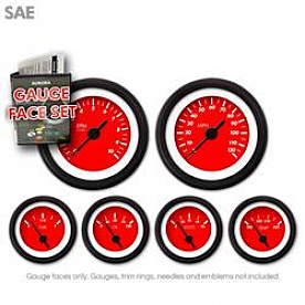 Aurora Instuments Gauge Face Overlay - Fiber Red Daytime Color/ White Letter Color - 8269