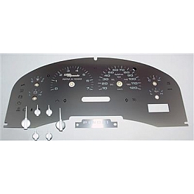 US Speedo Gauge Face Overlay - Silver Daytime Color/ White Letter Color - SSF15W