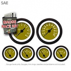 Aurora Instuments Gauge Face Overlay - Fiber Green Daytime Color/ White Letter Color - 8270