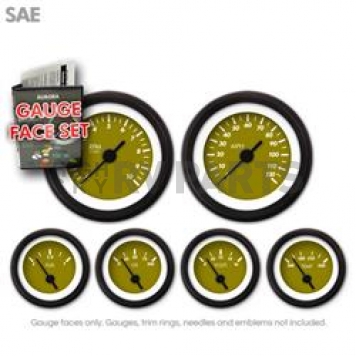 Aurora Instuments Gauge Face Overlay - Fiber Green Daytime Color/ White Letter Color - 8270
