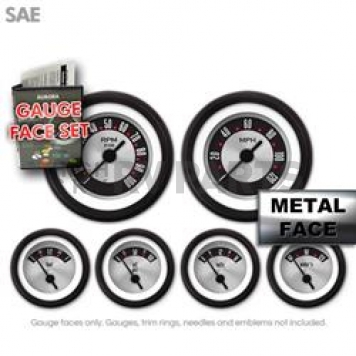 Aurora Instuments Gauge Face Overlay - Fiber Metal Daytime Color/ White Letter Color - 8855