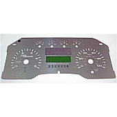 US Speedo Gauge Face Overlay - Silver Daytime Color/ White Letter Color - SSF19W