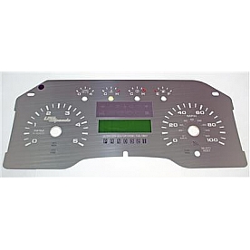 US Speedo Gauge Face Overlay - Silver Daytime Color/ White Letter Color - SSF19W