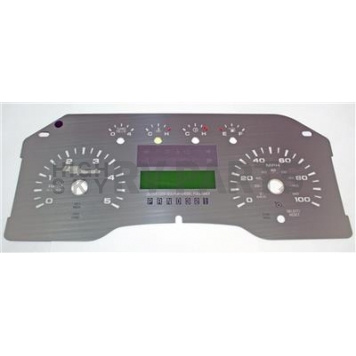 US Speedo Gauge Face Overlay - Silver Daytime Color/ White Letter Color - SSF19W