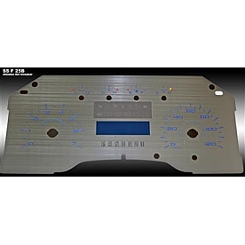 US Speedo Gauge Face Overlay - Silver Daytime Color/ Blue Letter Color - SSF25B