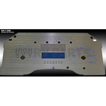 US Speedo Gauge Face Overlay - Silver Daytime Color/ Blue Letter Color - SSF25B