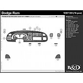 B & I Fender Dash Panel Trim WD712DSDB