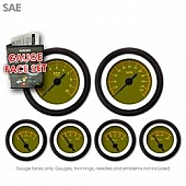 Aurora Instuments Gauge Face Overlay - Fiber Olive Daytime Color/ Yellow Letter Color - 8275