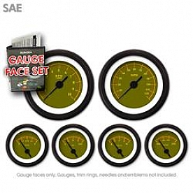 Aurora Instuments Gauge Face Overlay - Fiber Olive Daytime Color/ Yellow Letter Color - 8275