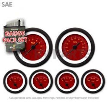 Aurora Instuments Gauge Face Overlay - Fiber Red Daytime Color/ Yellow Letter Color - 8276