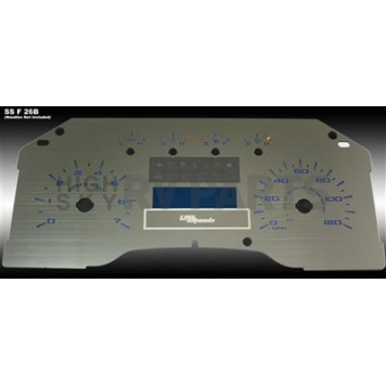 US Speedo Gauge Face Overlay - Silver Daytime Color/ Blue Letter Color - SSF26B