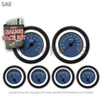 Aurora Instuments Gauge Face Overlay - Fiber Blue Daytime Color/ White Letter Color - 8278