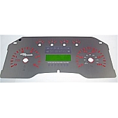 US Speedo Gauge Face Overlay - Silver Daytime Color/ Red Letter Color - SSF29R