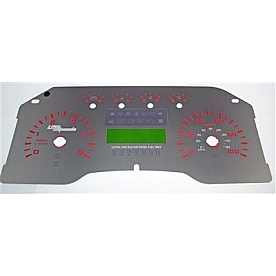 US Speedo Gauge Face Overlay - Silver Daytime Color/ Red Letter Color - SSF29R