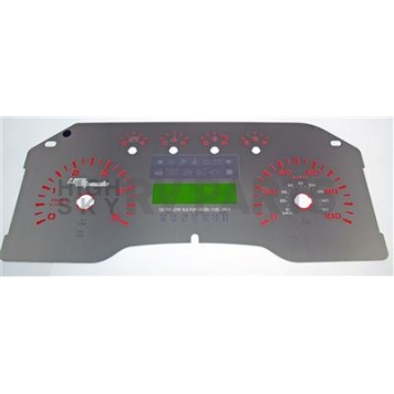 US Speedo Gauge Face Overlay - Silver Daytime Color/ Red Letter Color - SSF29R