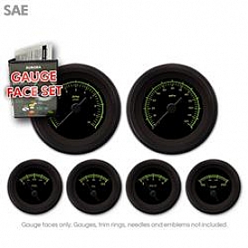 Aurora Instuments Gauge Face Overlay - Fiber Black Daytime Color/ Green Letter Color - 8279