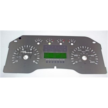 US Speedo Gauge Face Overlay - Silver Daytime Color/ White Letter Color - SSF29W
