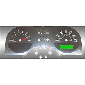 US Speedo Gauge Face Overlay - Silver Daytime Color/ White Letter Color - SSF56R
