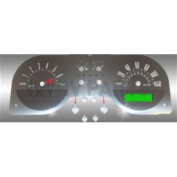 US Speedo Gauge Face Overlay - Silver Daytime Color/ White Letter Color - SSF56R