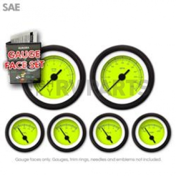 Aurora Instuments Gauge Face Overlay - Fiber Green Daytime Color/ Blue Letter Color - 8281