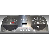 US Speedo Gauge Face Overlay - Silver Daytime Color/ White Letter Color - SSF57R
