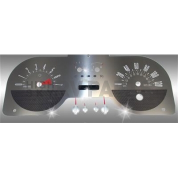 US Speedo Gauge Face Overlay - Silver Daytime Color/ White Letter Color - SSF57R