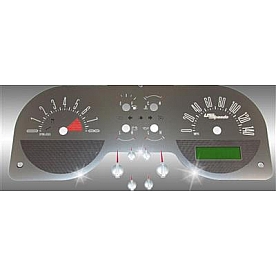 US Speedo Gauge Face Overlay - Silver Daytime Color/ White Letter Color - SSF58R