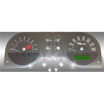 US Speedo Gauge Face Overlay - Silver Daytime Color/ White Letter Color - SSF58R