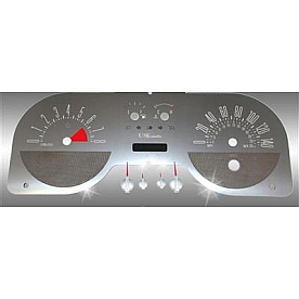 US Speedo Gauge Face Overlay - Silver Daytime Color/ White Letter Color - SSF59R