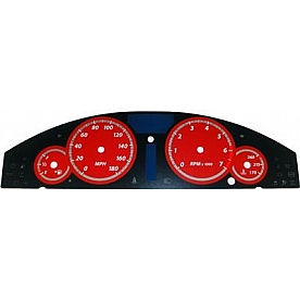 US Speedo Gauge Face Overlay - Red Daytime Color/ White Letter Color - 300085