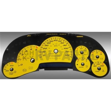 US Speedo Gauge Face Overlay - Yellow Daytime Color/ Black Letter Color - SS1200643D