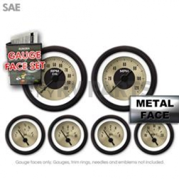 Aurora Instuments Gauge Face Overlay - Fiber Gold Daytime Color/ Black Letter Color - 8638