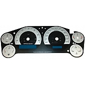 US Speedo Gauge Face Overlay - Silver Daytime Color/ Black Letter Color - 9001200732