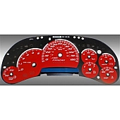 US Speedo Gauge Face Overlay - Red Daytime Color/ White Letter Color - SS1200645D