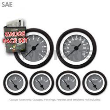 Aurora Instuments Gauge Face Overlay - Fiber Gray Daytime Color/ White Letter Color - 8268