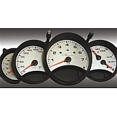 US Speedo Gauge Face Overlay - Silver Daytime Color/ White Letter Color - SS91101W