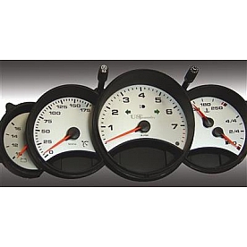 US Speedo Gauge Face Overlay - Silver Daytime Color/ White Letter Color - SS91101W