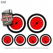 Aurora Instuments Gauge Face Overlay - Fiber Red Daytime Color/ White Letter Color - 8287