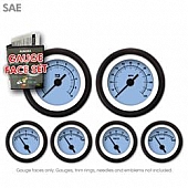 Aurora Instuments Gauge Face Overlay - Fiber Blue Daytime Color/ Black Letter Color - 8288