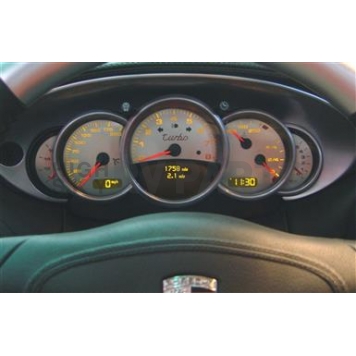 US Speedo Gauge Face Overlay - Silver Daytime Color/ White Letter Color - SS91103W