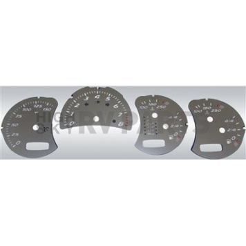 US Speedo Gauge Face Overlay - Silver Daytime Color/ White Letter Color - SSBXT05W