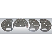 US Speedo Gauge Face Overlay - Silver Daytime Color/ White Letter Color - SSBXT06W