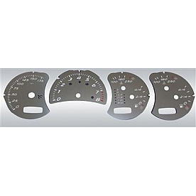 US Speedo Gauge Face Overlay - Silver Daytime Color/ White Letter Color - SSBXT06W