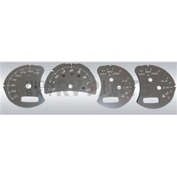 US Speedo Gauge Face Overlay - Silver Daytime Color/ White Letter Color - SSBXT06W