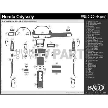 B & I Fender Dash Panel Trim WD1012DSDB-1