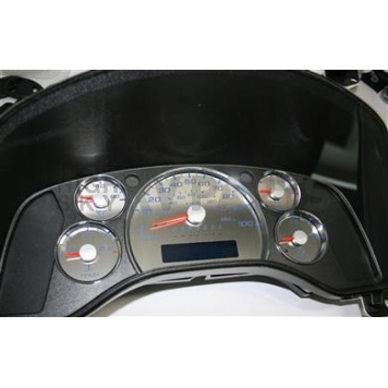 US Speedo Gauge Face Overlay - Silver Daytime Color/ Blue Letter Color - SSGM39B