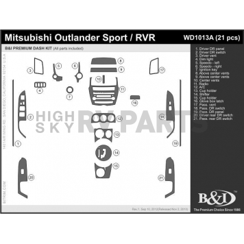 B & I Fender Dash Panel Trim WD1013ADET